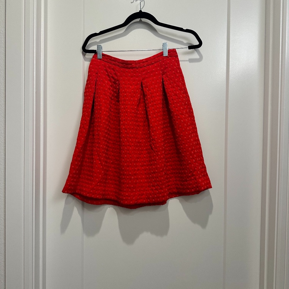 Red Textured Full skirt